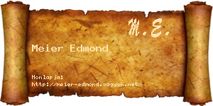 Meier Edmond névjegykártya